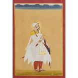A standing portrait of a ruler, Jodhpur, Marwar, Rajasthan, early 19th century, opaque pigments h...