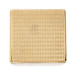 A 9ct gold compact, by Ramsden & Roed, with basket weave engraving, London hallmarks, 1959, width...