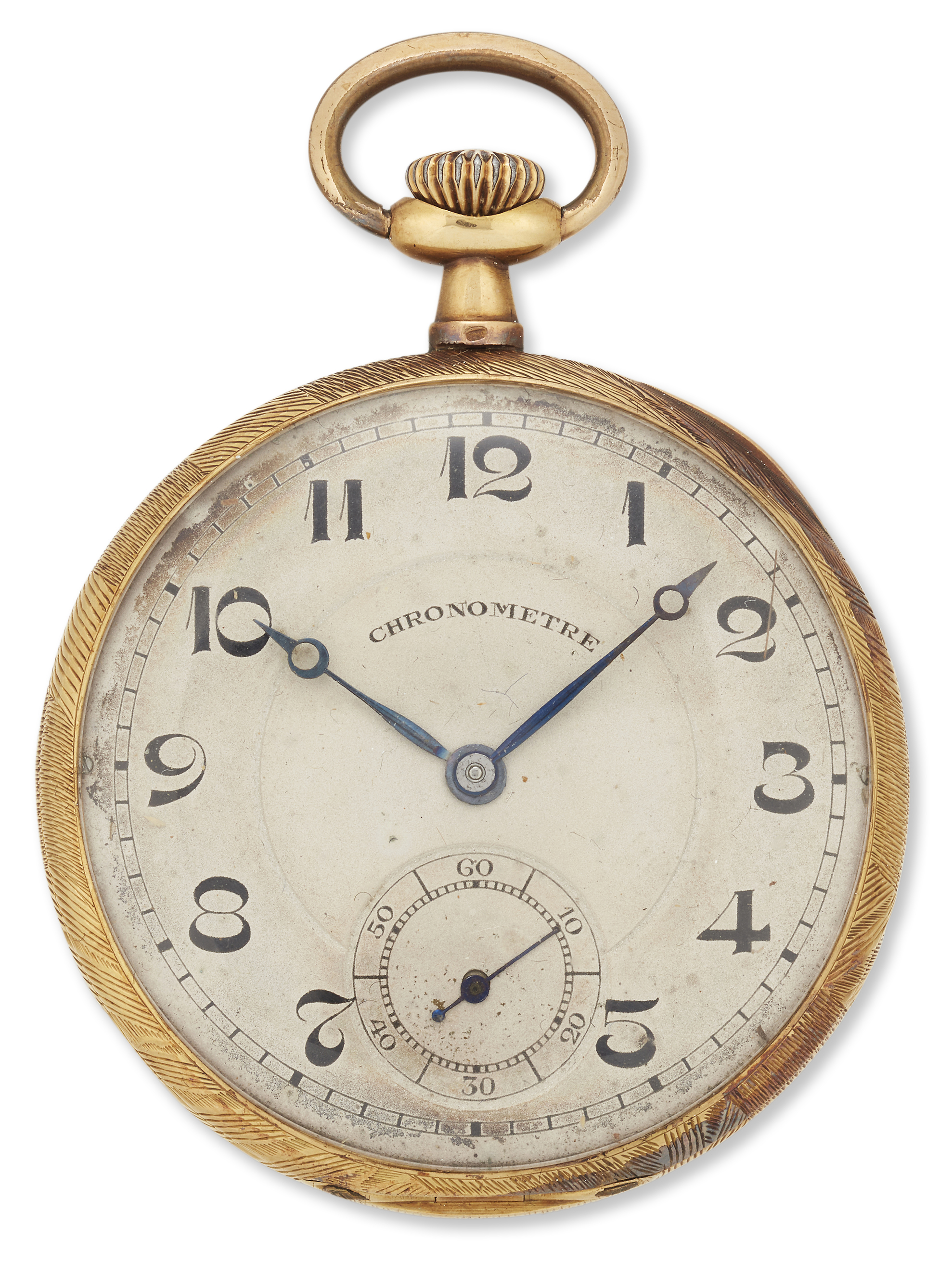 Swiss. An 18ct gold keyless wind open face pocket watch Circa 1910 Jewelled keyless wind movement...