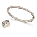 Tiffany & Co. A sterling silver 'Atlas' band ring,
