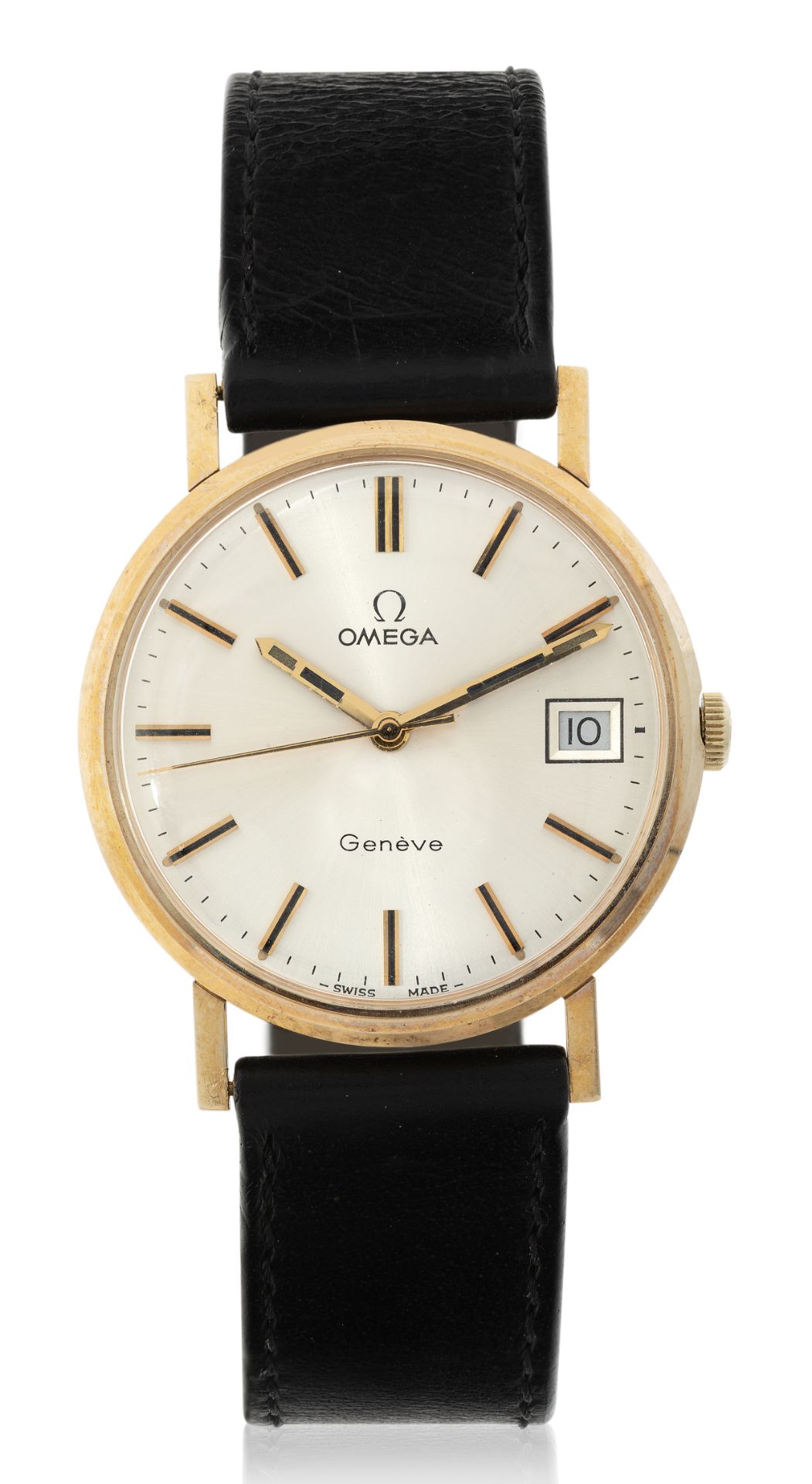 Omega. A 9ct gold manual wind calendar wristwatch with original box and papers Ref: 132.5017, Cir...