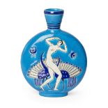 Longwy for Atelier Primavera  Art Deco blue vase with incised decoration of female nude with