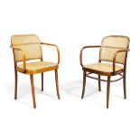 Josef Hoffmann (1870-1956)  Two Model '811' type bentwood armchairs, circa 1930-40  Stained beec...