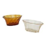 Josef Hoffmann (1870-1956) for Koloman Moser (attributed)  Two bowls, one in amber and one clear...