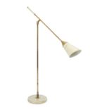 Manner of Stilnovo  Italian table lamp, circa 1950  Brass, lacquered metal, marble  62cm high (a...
