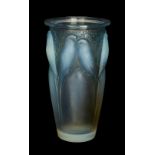 Rene Lalique (1860-1945)  'Ceylan' vase no.905, circa 1924  Opalescent glass with blue staining ...