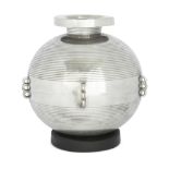 Sylvia Stave (1908-1994) for C.G. Hallberg  Modernist Swedish spherical vase with handles and in...