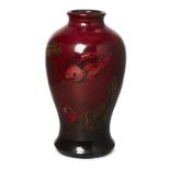 Moorcroft  Red flambe fish vase, 1930-1938  Glazed earthenware  Underside impressed marks and bl...