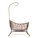 Thonet  Bentwood cradle, circa 1905  Stained beech  Partial manufacturer's label to underside  2...