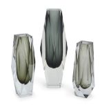 Murano  Three 'Sommerso' block vases, circa 1970  Glass  Unmarked  Largest 30.5cm high