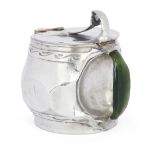 Walter Scherf & Co  Osiris water jug with green handle and inset green teardrop to cover, circa ...