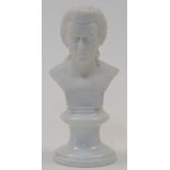 A bisque bust of Wolfgang Amadeus Mozart by Kriegel & Cie of Prague, 19th century, modelled with ...
