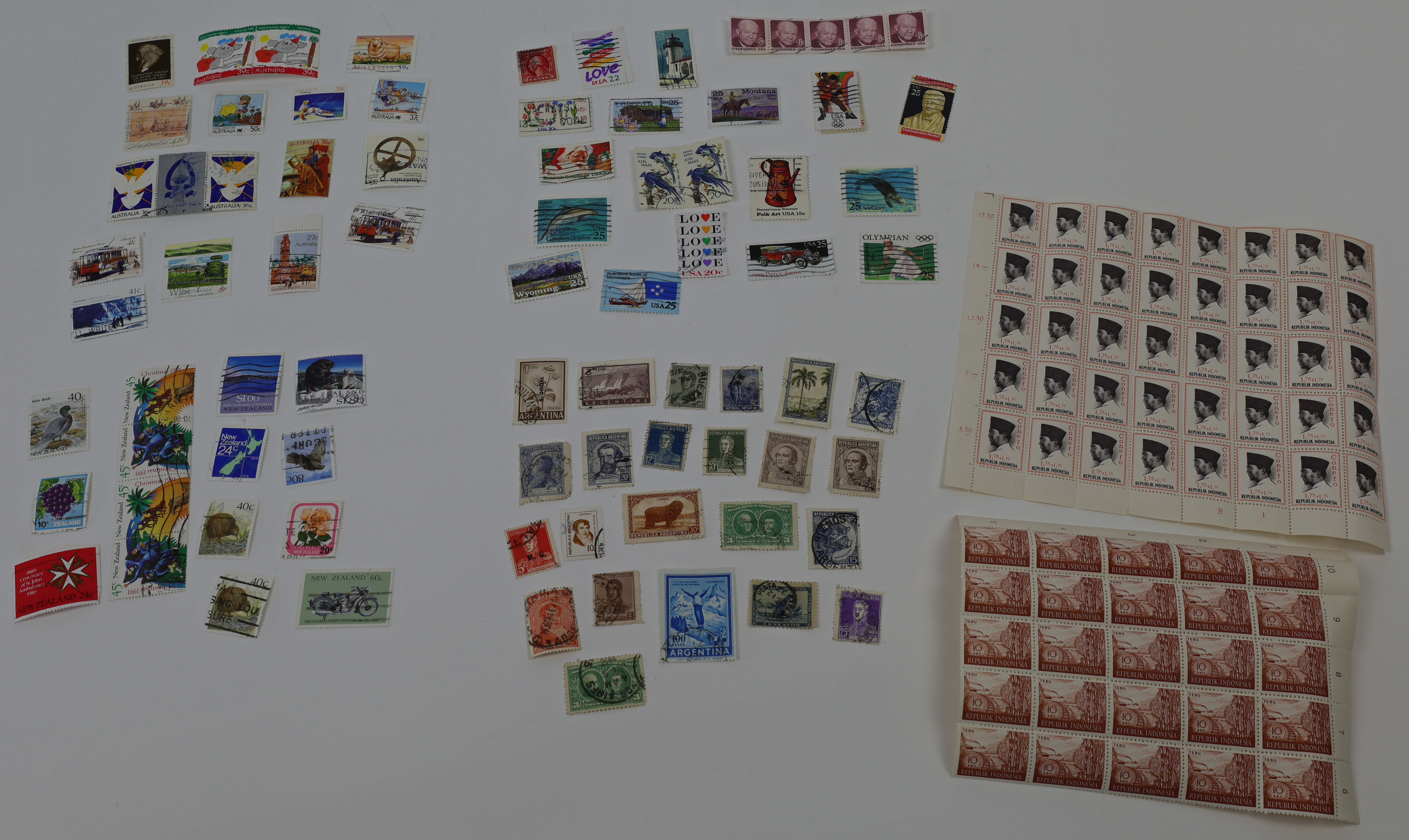 A large collection of 20th century stamps, to include examples from USSR, Guyana, the Republic of...