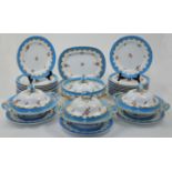 An English porcelain Sevres-style extensive part dinner service, probably Minton, mid-19th centur...