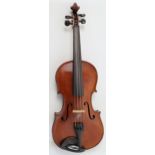 A German violin, labelled D.I. Guiseppe Hermanos Zeroti Grand Concert Violin Fabricante Saxony an...