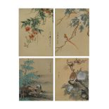 Four Chinese paintings depicting birds and flowers, 20th century, comprising: two paintings by Sh...