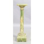 A green onyx column, 20th century, with gilt metal mounts, 108cm high