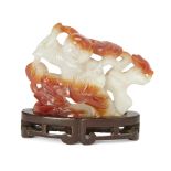 A Chinese carnelian agate carving of Liu Hai, Late Qing dynasty, 19th/20th century, the Immortal ...