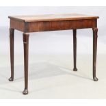 A George III mahogany side table, last quarter 18th century, rectangular top on tapering legs to ...