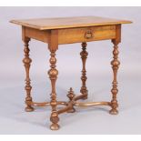 An English mahogany side table, in the William and Mary style, 20th century, the rectangular top ...
