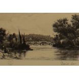 David Law,  British 1831-1901-  Views of the Thames, London to Oxford;  etchings, published by ...