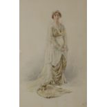 British school,  late 19th/early 20th Century-  Three ladies in elegant dress;  each pencil hei...