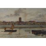 John Eyre,  British c.1850-1927-  Walton-on-Thames;  watercolour, signed and dated 'J. Eyre 188...