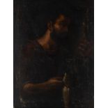 Spanish School,  19th Century-  Saint Andrew;  oil on canvas, inscribed 'S. Andres' (upper righ...