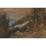 William Collingwood Smith, RWS,  British 1815-1887-  The Glacier des Bossons;  pencil, watercol...