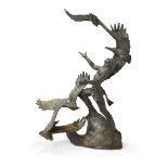 Buck McCain,  American b.1943 -  The Soaring Spirits, 1991;  bronze, stamped 'McCain FM 91', H5...