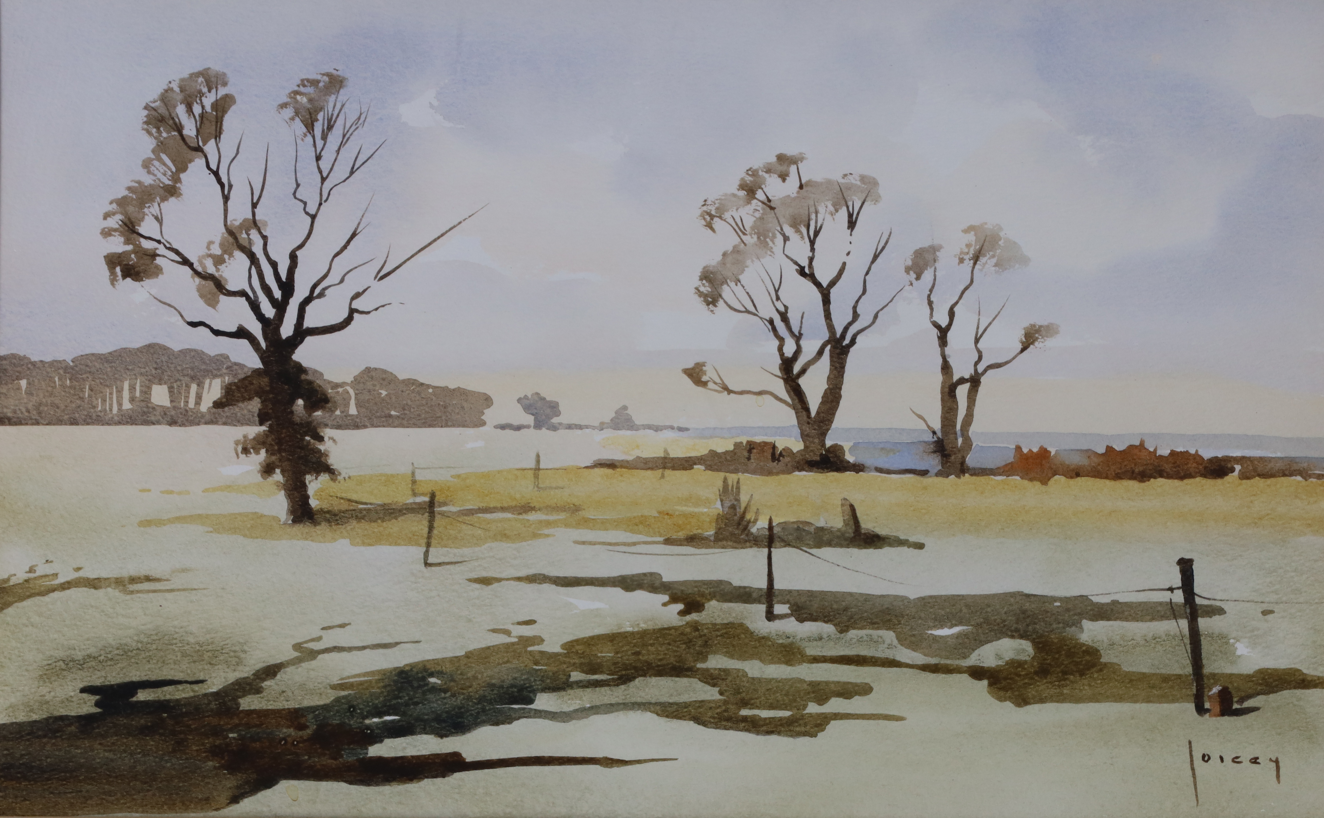 Richard Joicey,  British 1925-1994 -  Trees in winter;  watercolour, signed lower right 'Joicey...