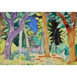 Max Burchartz,  German 1887-1961 -  Forest scene with horse, 1948;  watercolour on paper, signe...