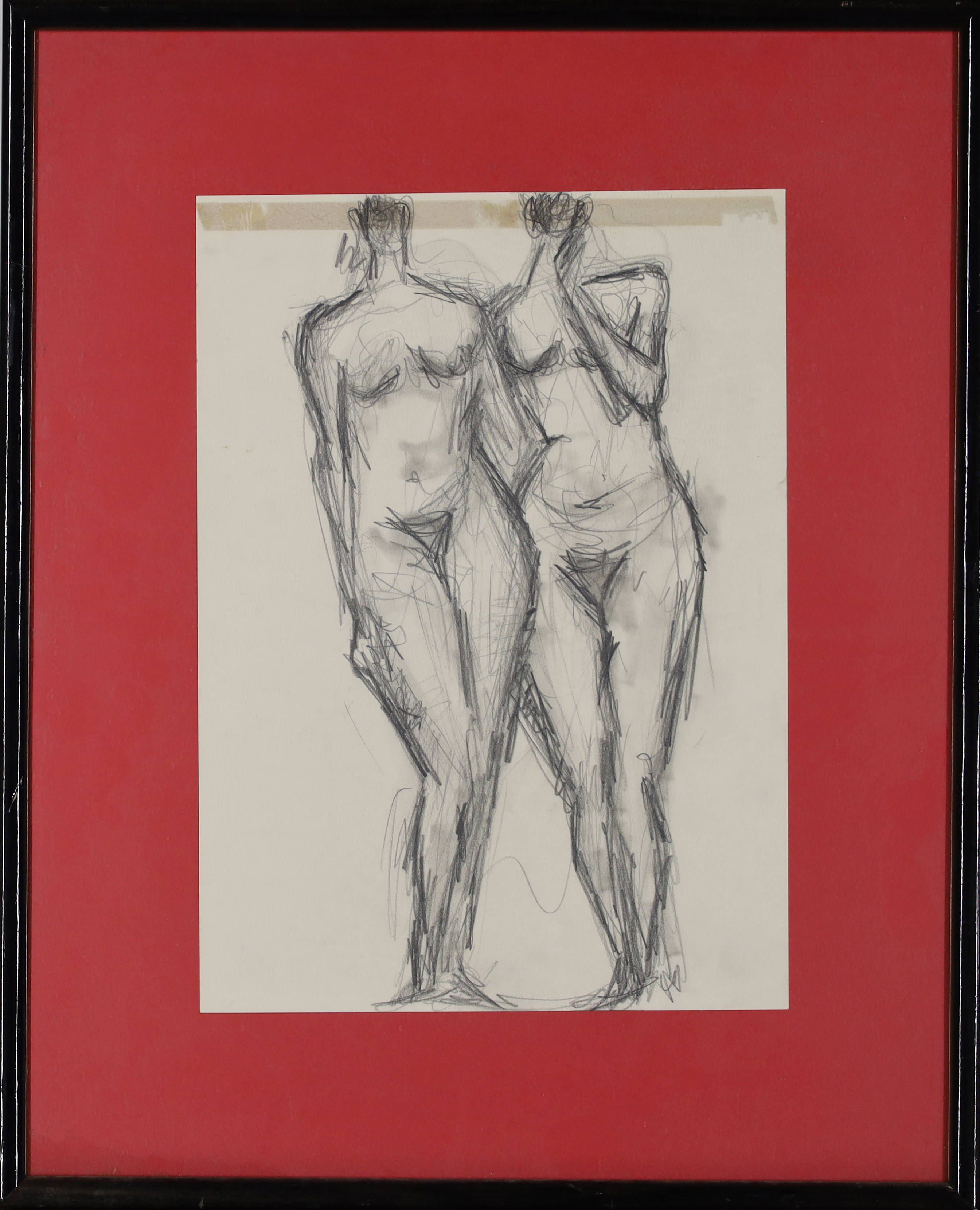 Fred Kormis,  British 1897-1986 -  Study of two female nudes;  charcoal on paper, 35.2 x 25 cm ... - Image 2 of 2