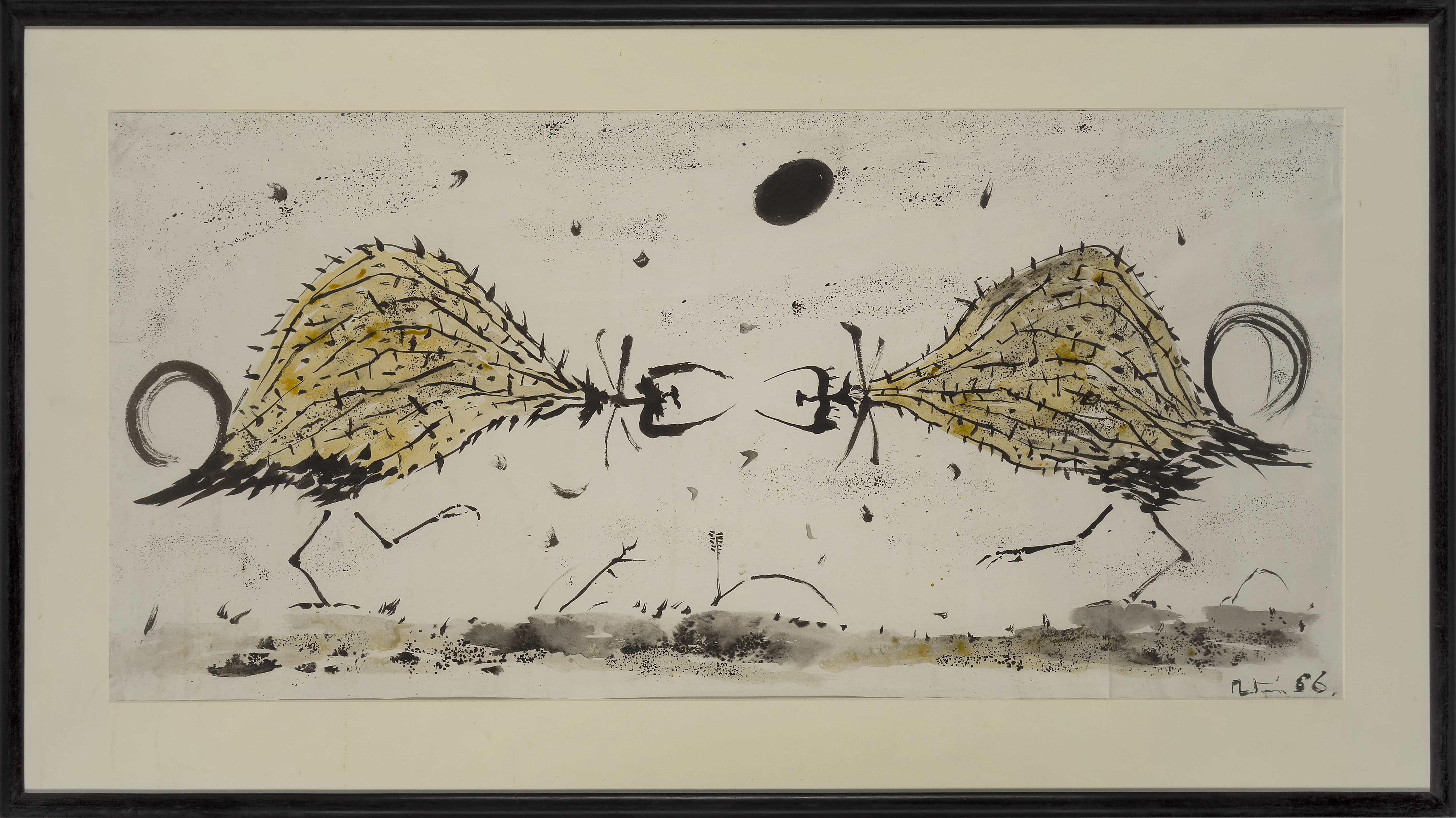 Martin Bradley,  British b. 1931 -  Fighting Cocks, 1966;  watercolour on paper, signed and dat... - Image 2 of 3