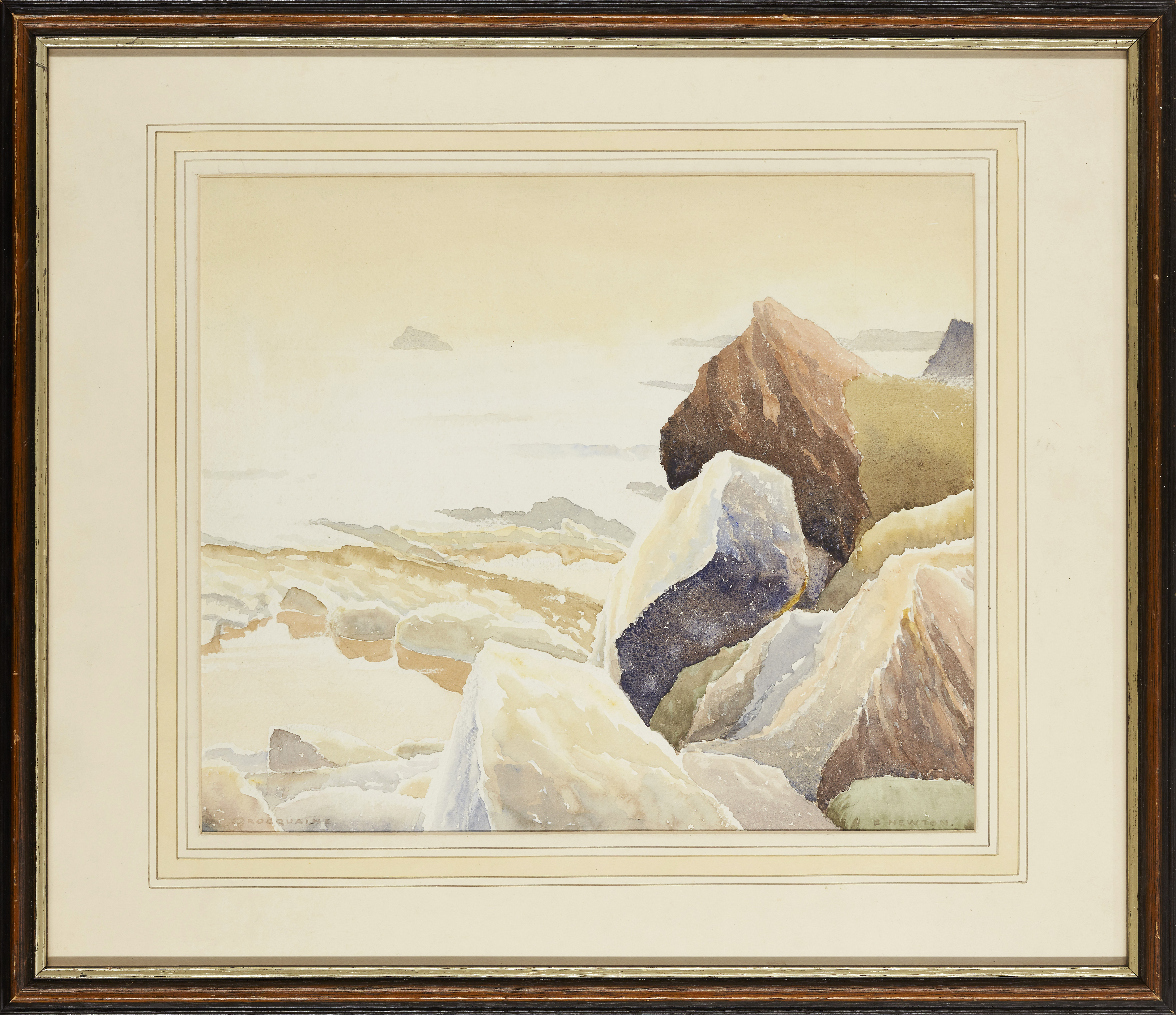 Ernest Eric Newton,  British 1901-1970-  Rocquaine;  watercolour on paper, signed lower right '... - Image 2 of 3