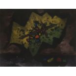 Mordecai Ardon,  Israel 1896-1992-   Feuille avec croix, 1971;  etching with aquatint in colour...