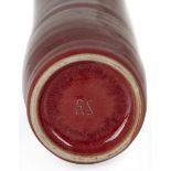 Rupert Spira (b.1960), Studio Pottery cylinder vase, circa 2000, Stoneware, deep red glaze with...