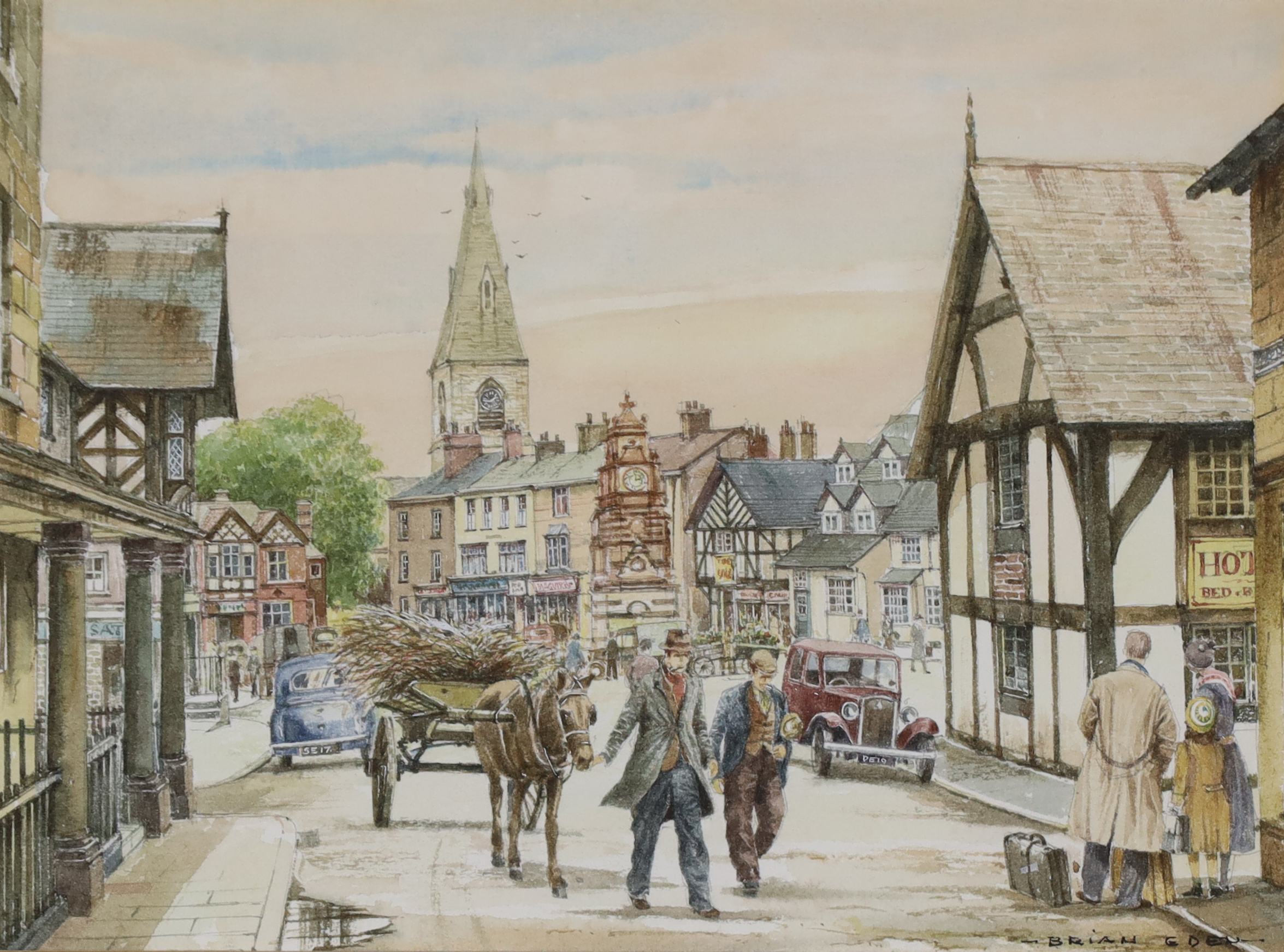 Brian Eden,  British 20th century -  Bow Church, London;  watercolour on paper, signed lower ri... - Image 6 of 7