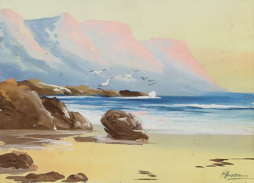 H. Auders,  20th Century -  South African seascape;  watercolour on paper, 14 x 19.5 cm (ARR)