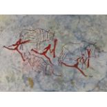 Cranmer Cooke,  British 1906-1992 -  Cave painting, 1960;  watercolour on paper, signed and dat...