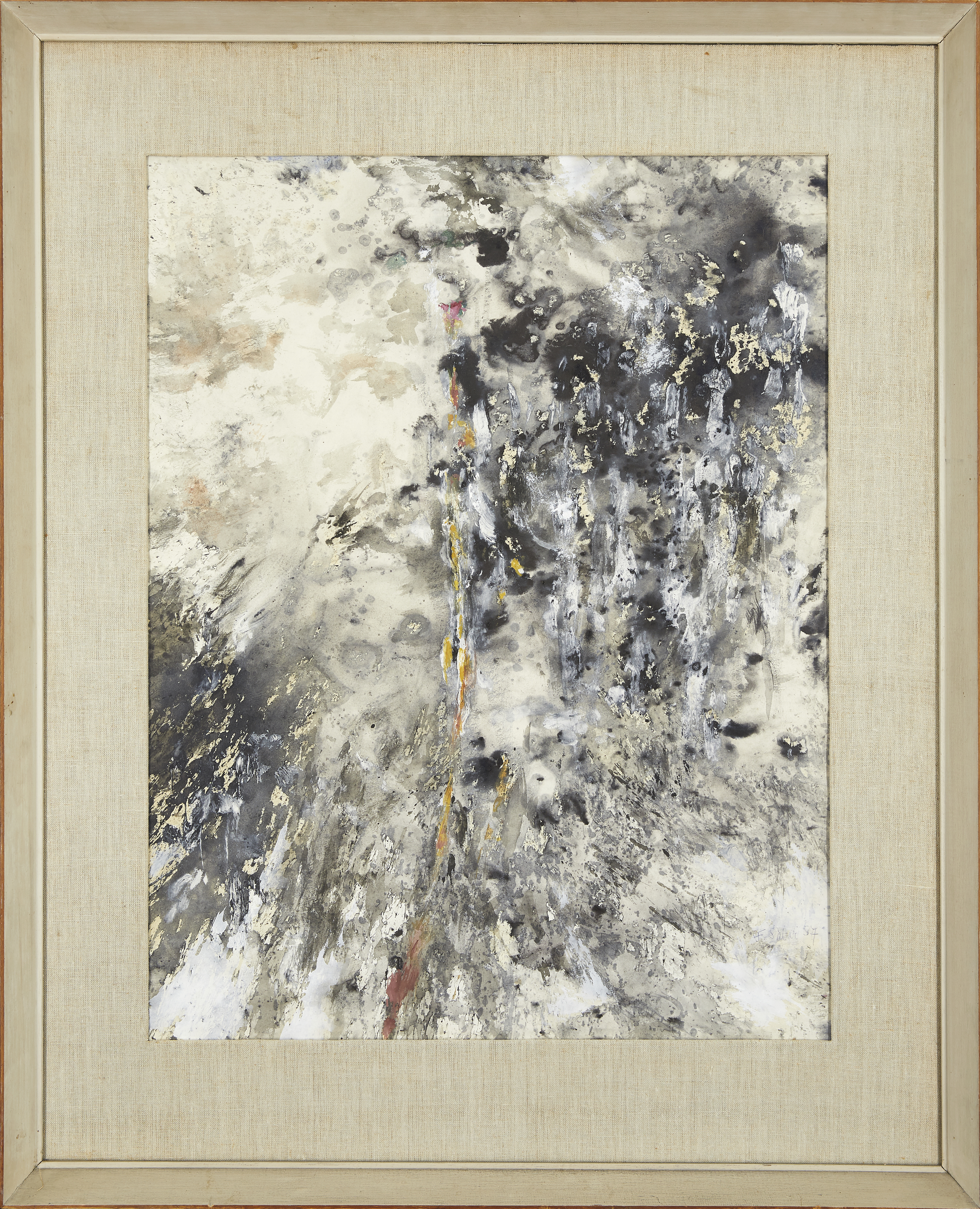 F. Sibir,  Israeli, 20th century-  Untitled abstract;  watercolour and gouache on paper, 61 x ... - Image 2 of 3