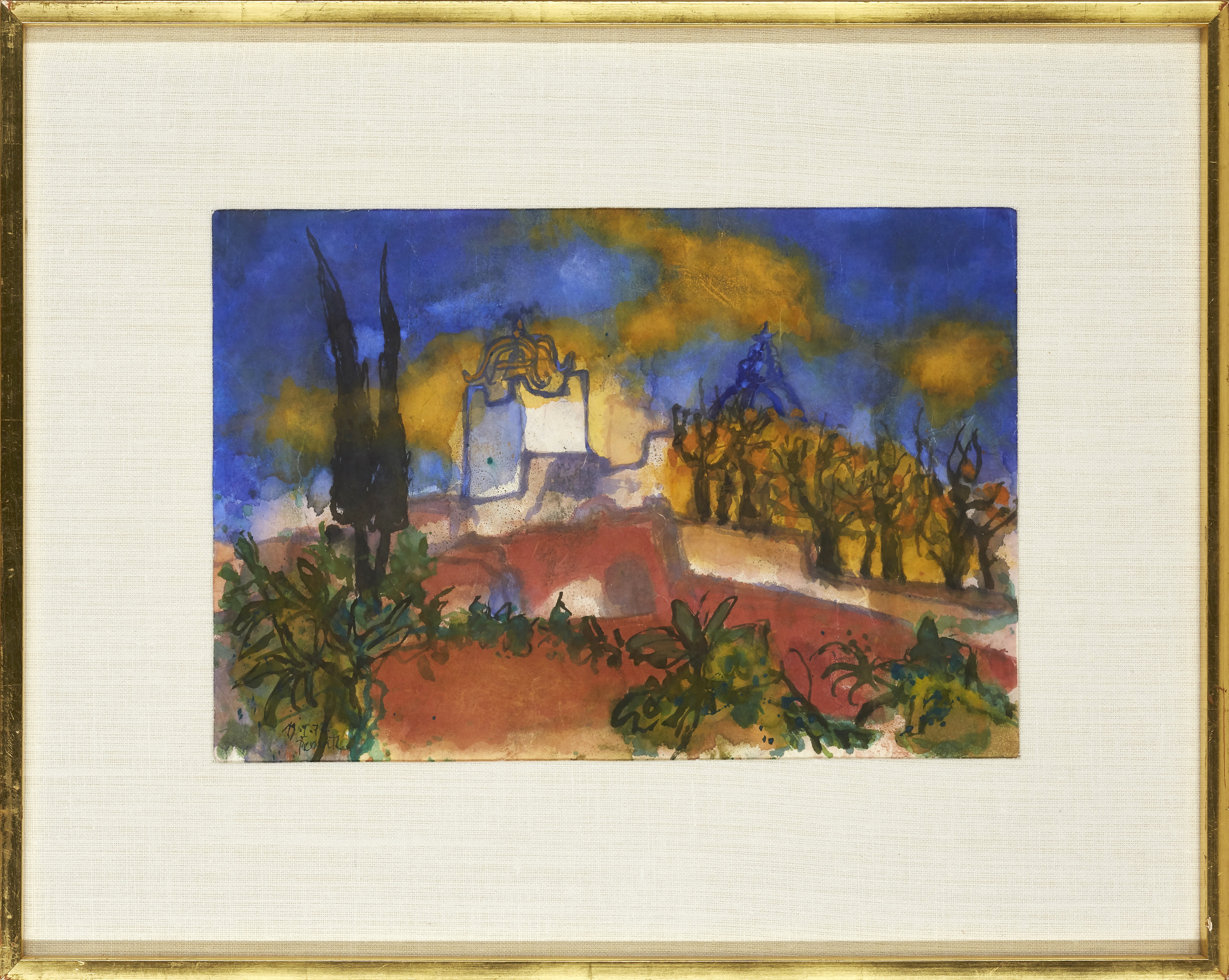 Johann Peter Pernath,  German b.1941 -  Bell Tower, 1972;  watercolour on paper, signed and dat... - Image 2 of 3