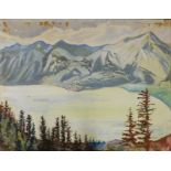 Alexander Benois di Stetto,  Italian 1896-1979 -  Alpine landscape, 1923;  watercolour on paper...