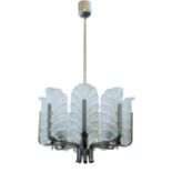 Carl Fagerlund (1915-2011) for Orrefors, eight light chandelier, circa 1970, glass, steel, 83cm h...
