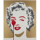 Pure Evil, British, b.1968, Marilyn, classic gold; screenprint in colours with gold paint on wo...