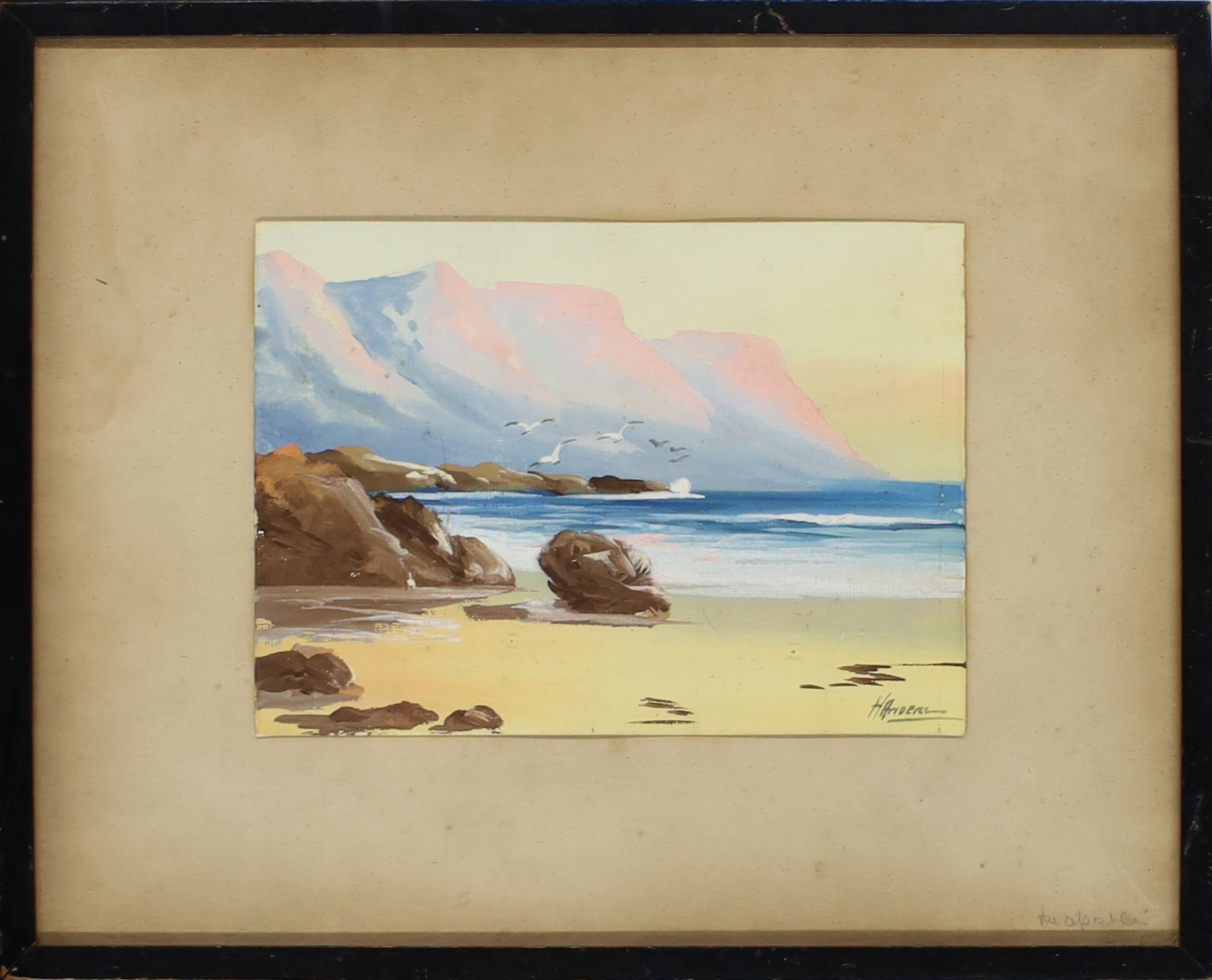 H. Auders,  20th Century -  South African seascape;  watercolour on paper, 14 x 19.5 cm (ARR) - Image 2 of 3