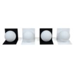 Marchetti, four 'Balance' wall lights, circa 2020, white glass, powder coated metal, 15 x 16 x 17...