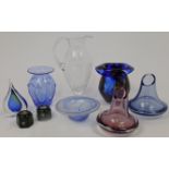 A collection of British and American studio and factory glass, 20th century, to include: Rachael ...