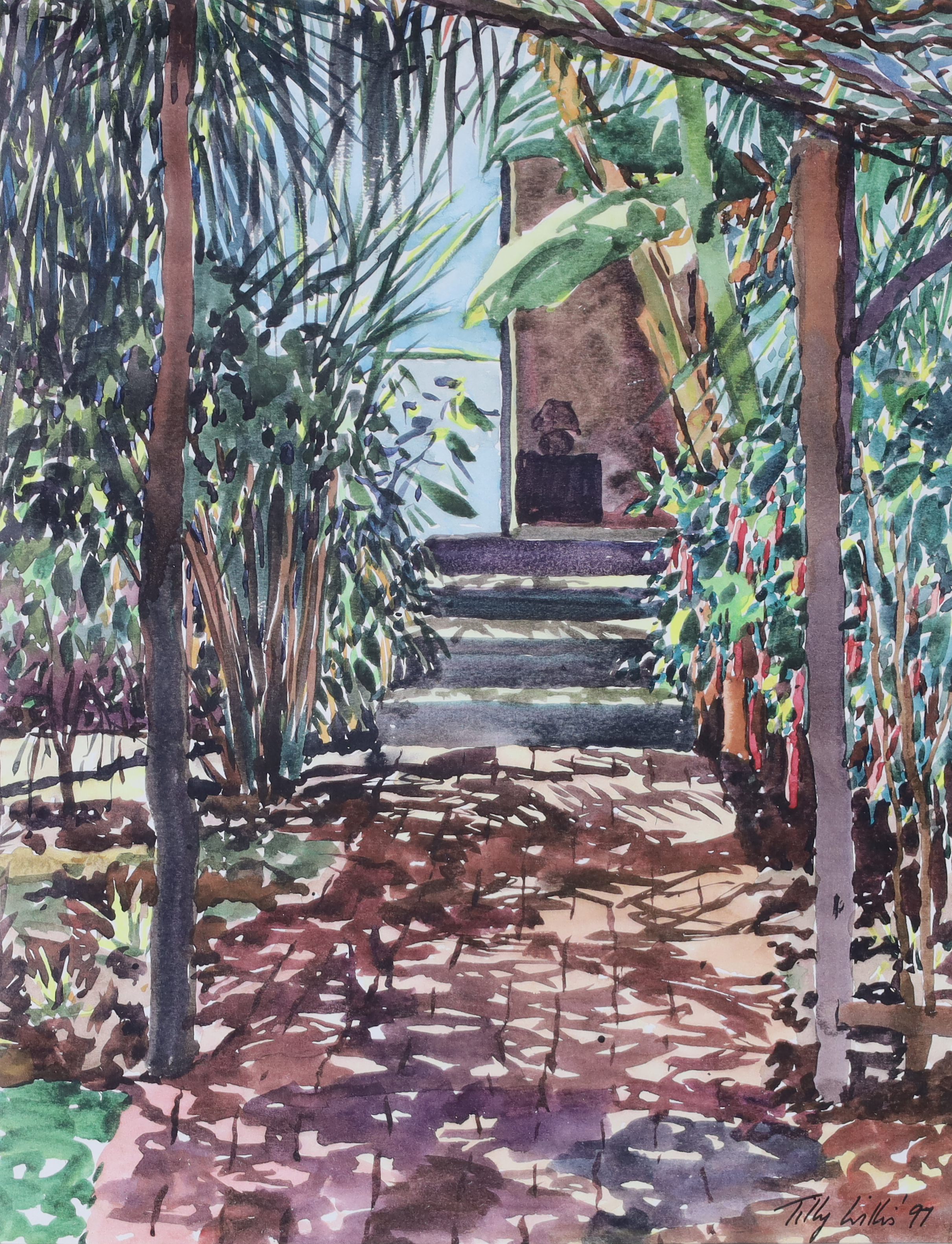 Tilly Willis,  Active c.1997 -  Afternoon shadows, 1997;  watercolour on paper, signed and date...