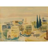 Nachum Gutman,  Serbian 1898-1980 -  Untitled (Jerusalem);  reproduction print on paper, signed...